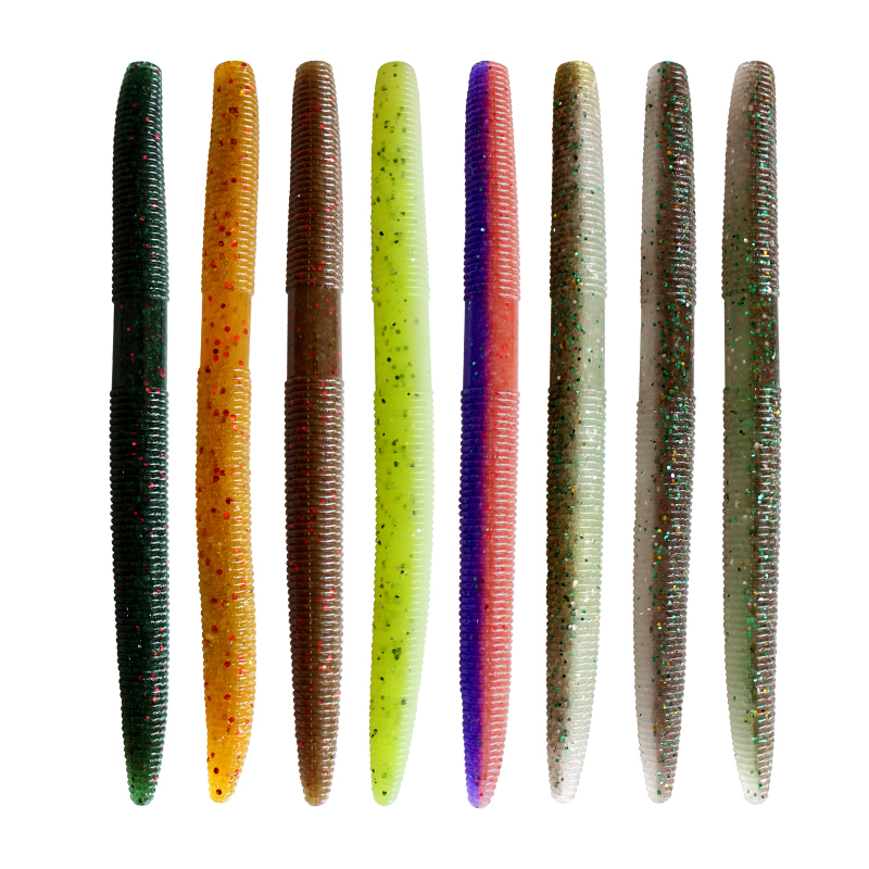 top brand of soft plastic baits, imaged are various colours of senkos
