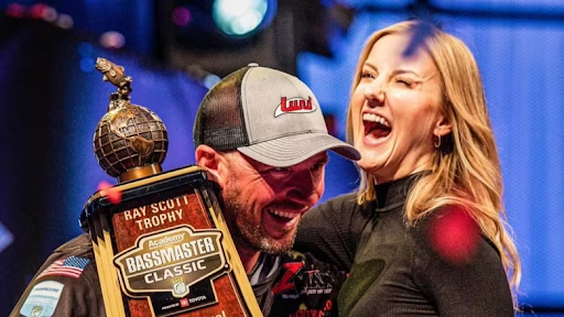 Celebrating a big win at the Bassmaster Classic