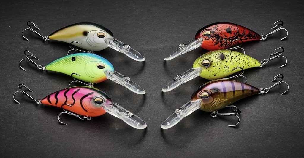 selection of multi coloured crankbaits