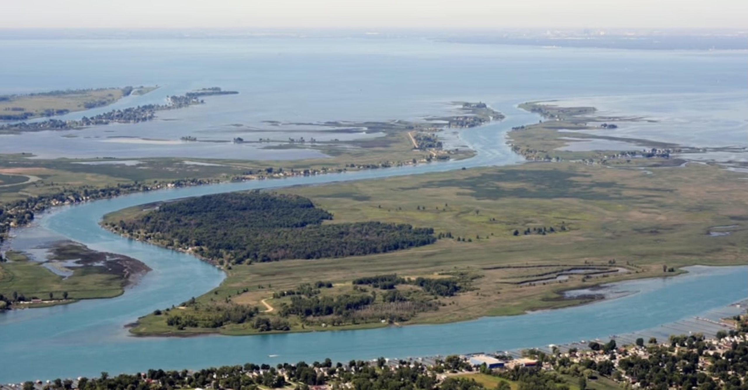 aerial view of lake st Clair