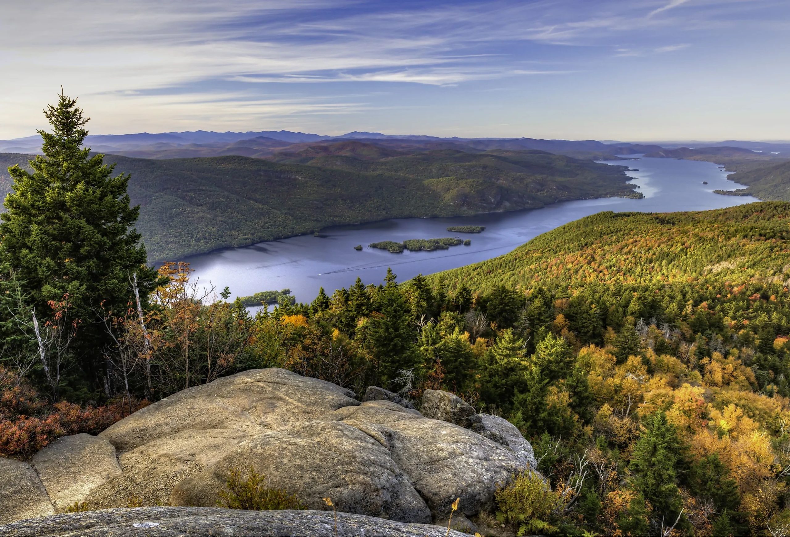 aerial view of black lake New York